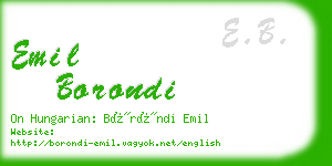 emil borondi business card